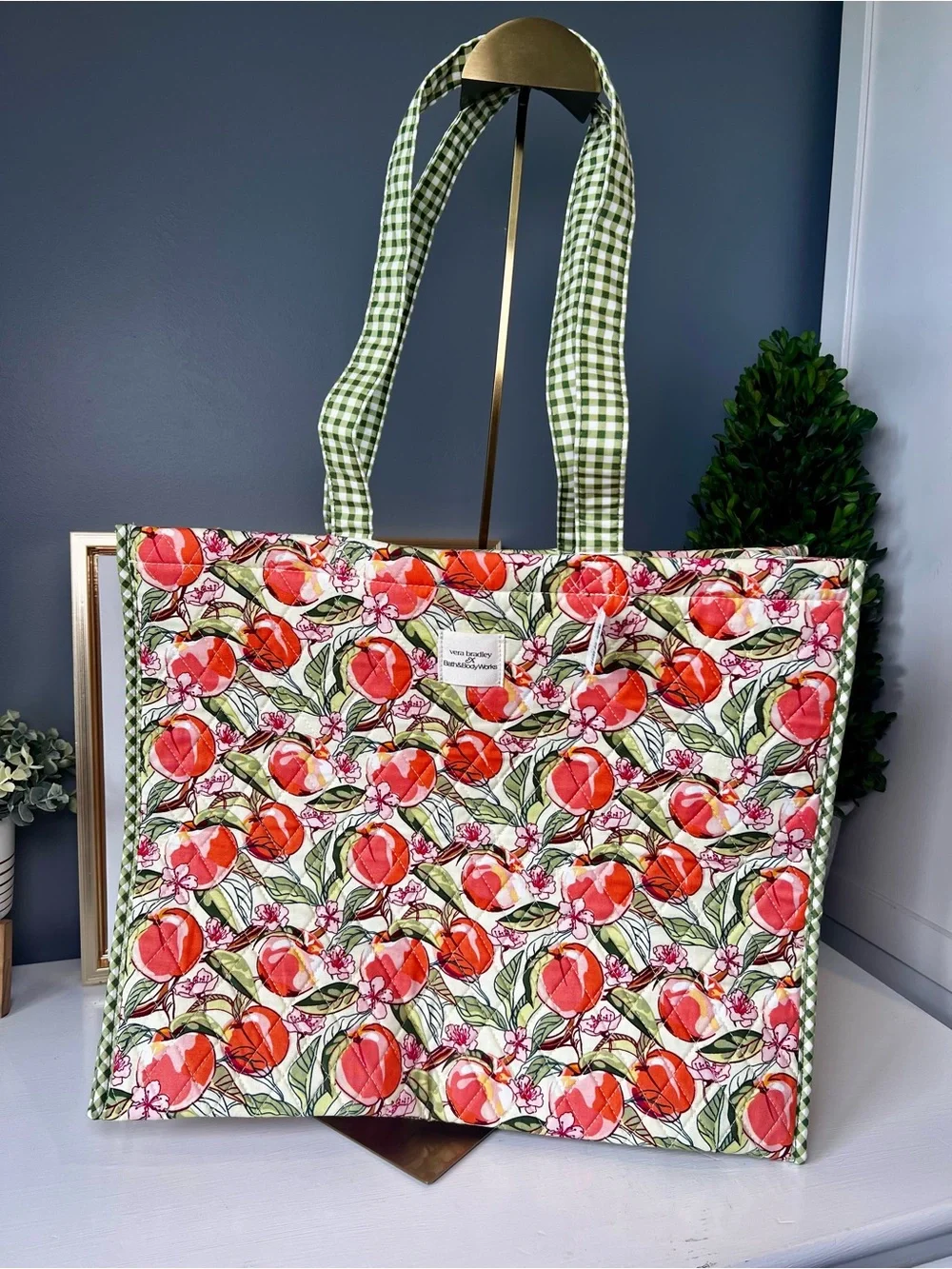 Vera Bradley x Bath & Body Works Peach Orchard Quilted Tote Floral Market Bag